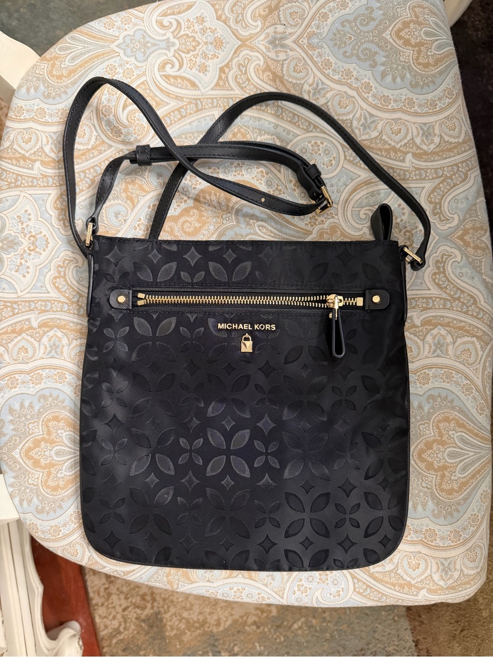 Michael Kors Black Crossbody with Gold Hardware